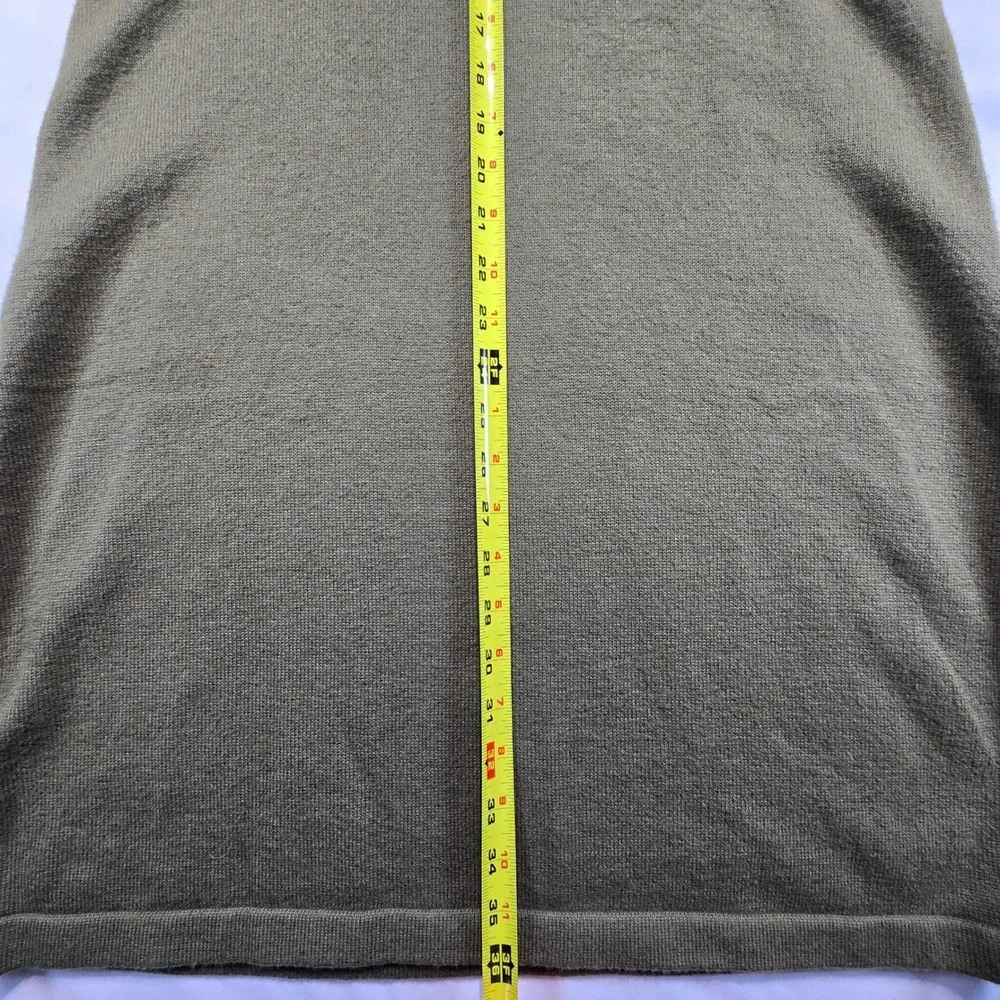 Talbots Womens Olive Green Long Sleeve V-Neck Polo Collar Sweater Dress Small - Picture 12 of 15